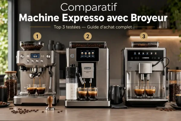 Comparatif Machine Expresso avec Broyeur 2026 — Top 3 Testées (Guide d'Achat Complet)