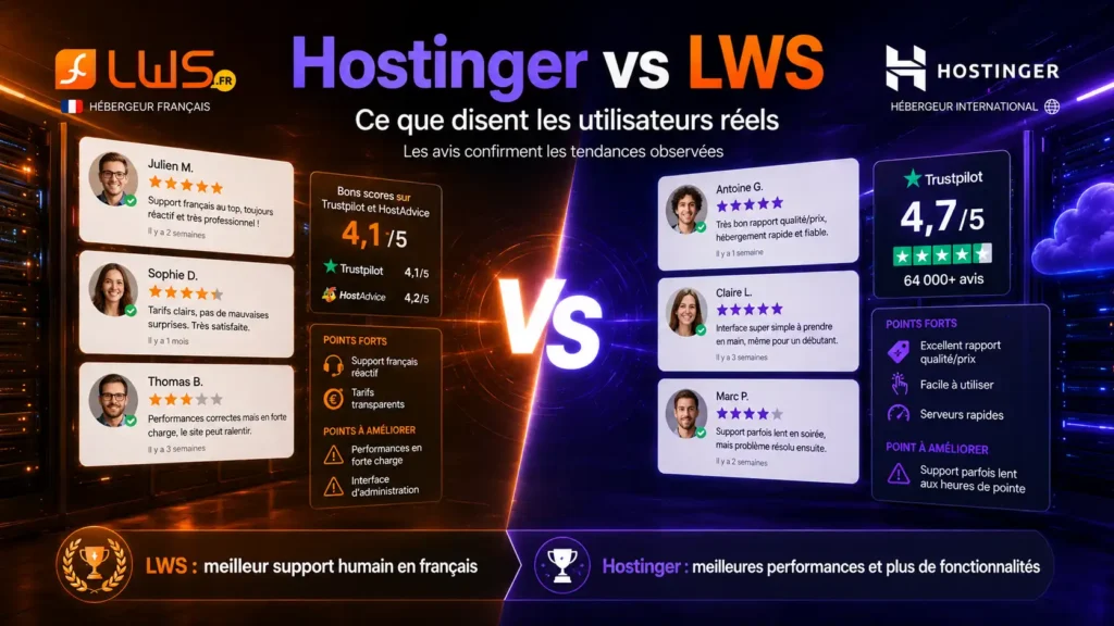 Hostinger vs LWS : ce que disent les utilisateurs réels