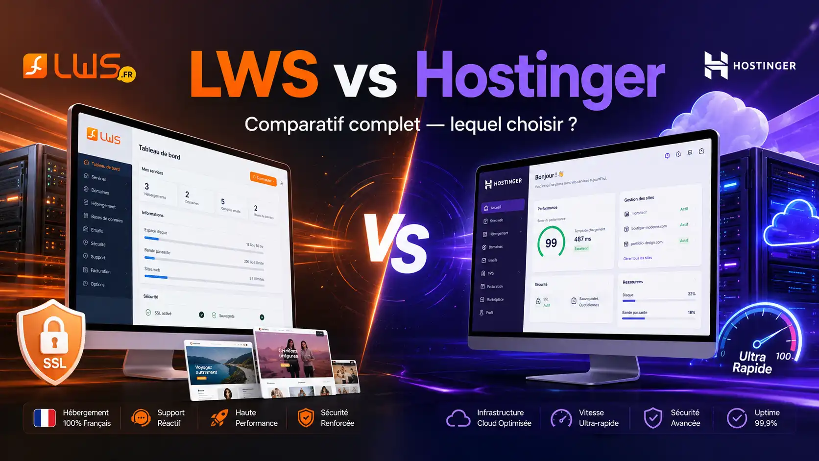 LWS vs Hostinger 2026 : Comparatif Complet — Lequel Choisir ?