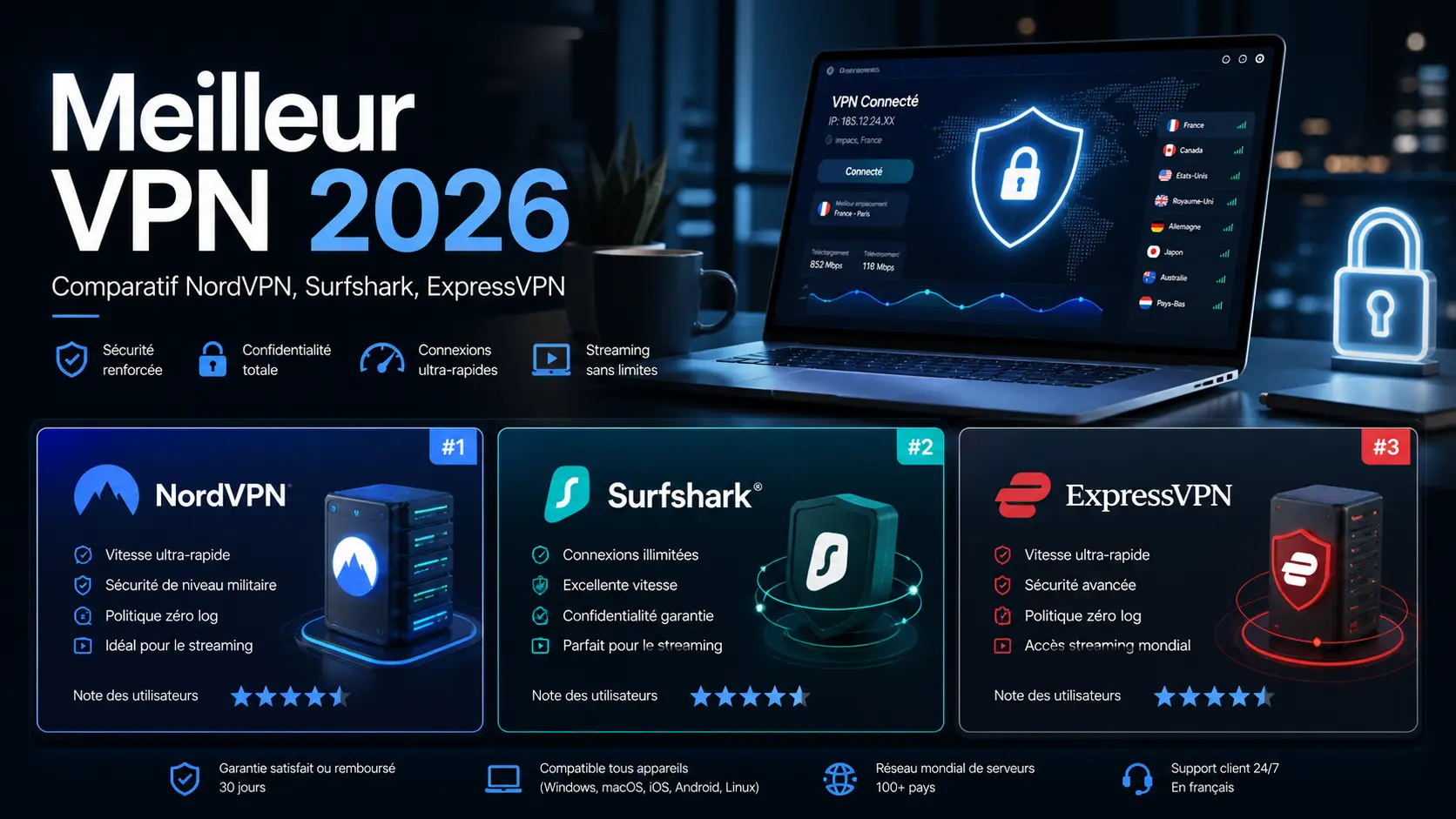 Meilleur VPN 2026 : Notre Comparatif Complet Après Tests Réels