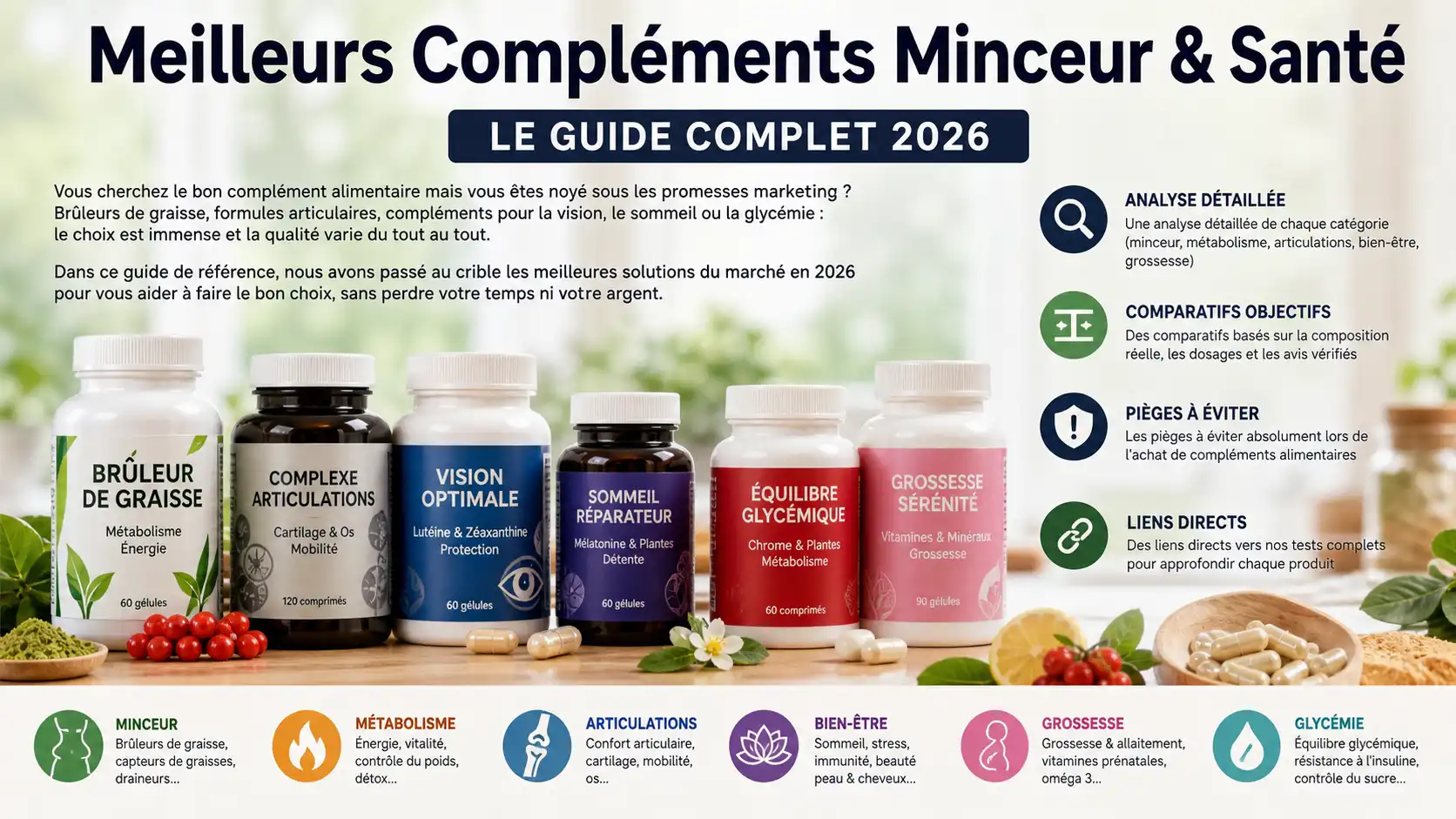 Meilleurs Compléments Minceur & Santé 2026 : Le Guide Complet pour Choisir