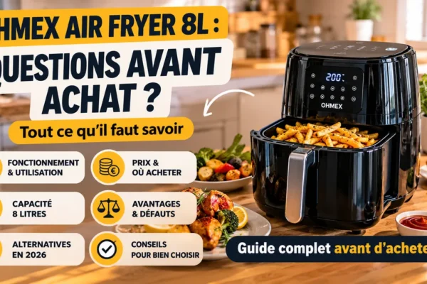 Ohmex Air Fryer 8L : Cuisson, Bruit, Nettoyage — Les Vraies Questions Avant d'Acheter
