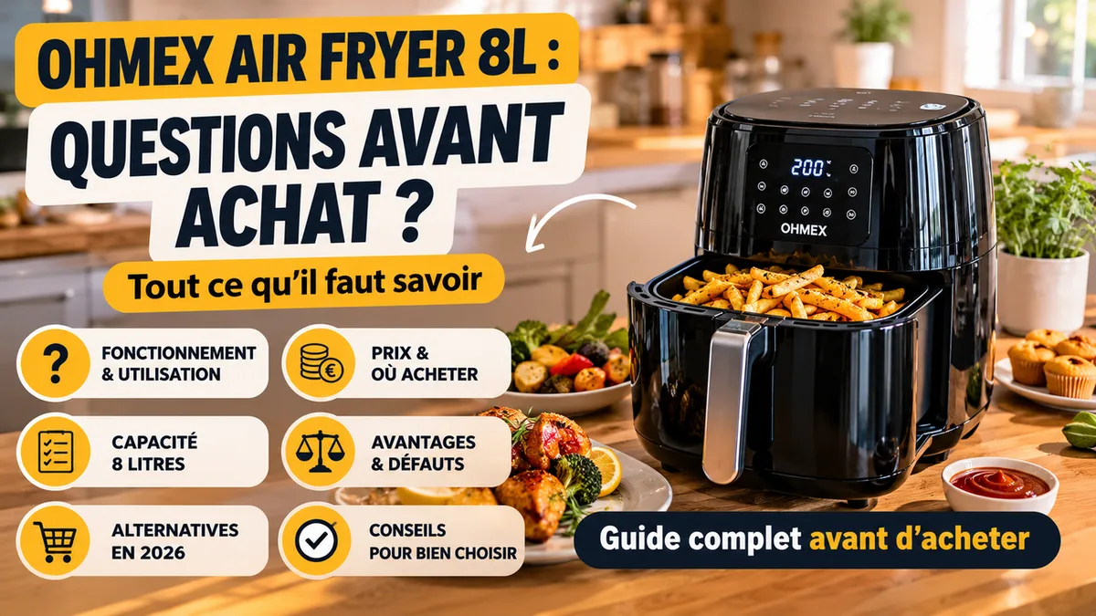 Ohmex Air Fryer 8L : Cuisson, Bruit, Nettoyage — Les Vraies Questions Avant d'Acheter
