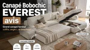 Canapé Bobochic EVEREST avis : grand canapé familial avec coffre, angle L et couchage