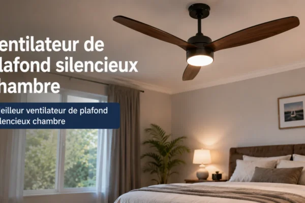 Ventilateur de plafond silencieux avec lumiere dans une piece moderne