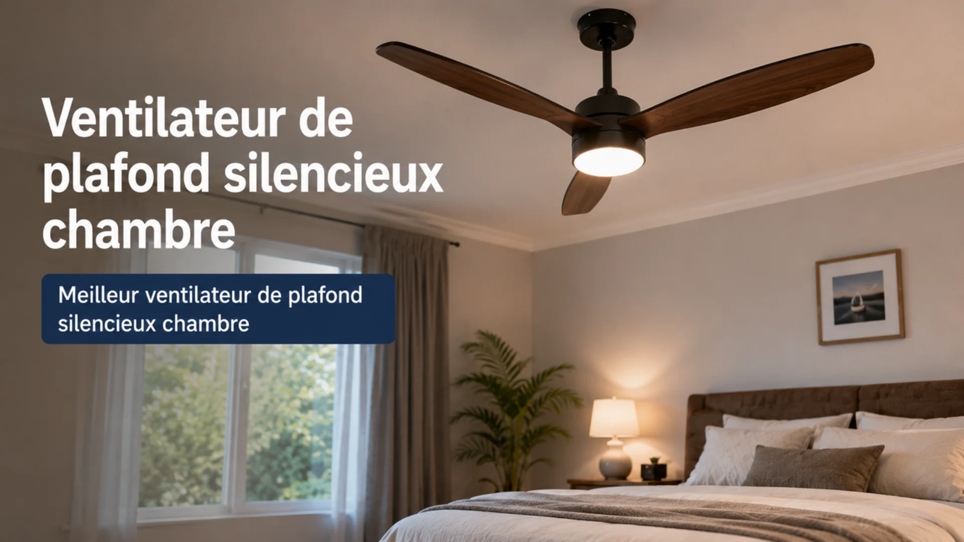 Ventilateur de plafond silencieux avec lumiere dans une piece moderne